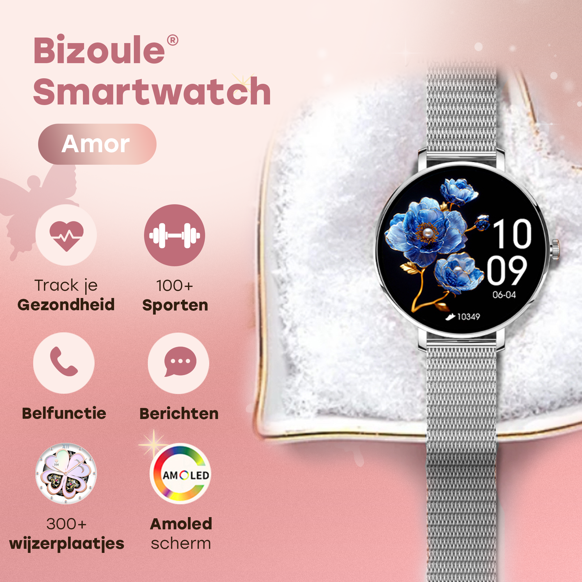 Bizoule smartwatch Amor Zilver