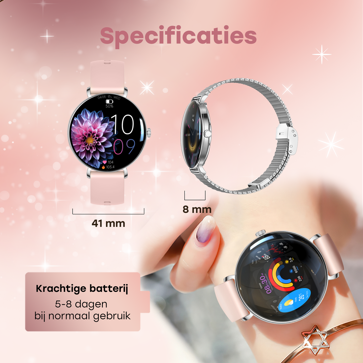 Bizoule smartwatch Amor Zilver